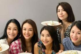 (From left) Gina Tan, Apple Hong,  Chen Xiuhan, Sora Ma and Tracy Lee met up for a  Chinese New Year gathering.
