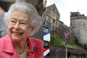 A man was arrested while carrying a crossbow in the grounds of Windsor Castle (above, right), where Britain&#039;s 96-year-old monarch (above, left) mostly resides.