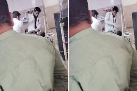 The doctor was seen slapping a patient on a gurney in a government hospital in Indore city.