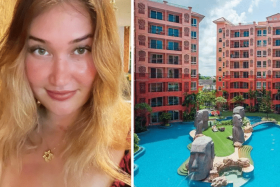 Ms Daria Iuzifiak, 32, was staying with her Russian boyfriend when she fell to her death at the Seven Seas Condo Resort in Pattaya, Thailand.