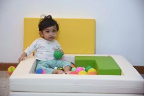 Shamel, who suffers from spinal muscular atrophy, is tube-fed and requires support to sit up. 
