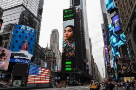 Singaporean singer-songwriter Shazza is featured on a billboard at  Times Square in New York City  as part of Spotify’s Equal campaign, which went live on Aug 24, 2023.