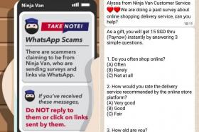 Screengrabs of the messages sent by a scammer via WhatsApp.