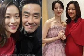Rebecca Lim with South Korean actor Ryu Seung-ryong and actress Lim Ji-yeon at the 2023 Asia Contents Awards &amp; Global OTT Awards.