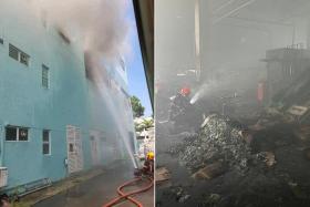 The blaze broke out on the third floor of a five-storey industrial building in Tuas on July 4, 2022.