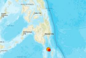 The quake struck at a depth of 70km, about 100km south-east of Sarangani municipality off Mindanao island.