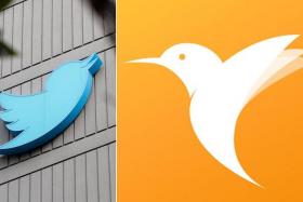 V V Technology (right) had applied to register the logo, depicting a yellow bird in flight, on Sept 10, 2018. 