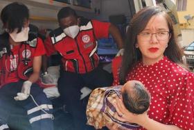 Subang Jaya assemblywoman Michelle Ng (right) said the baby was left with a bag that contained an adult t-shirt, a pair of socks and mittens and a head scarf.