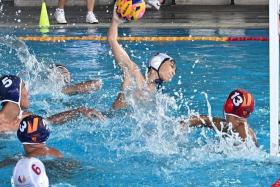 Singapore Sports School's captain Matthias Goh scored seven of his team's nine goals at the B Division boys water polo final at Our Tampines Hub, on April 17. 