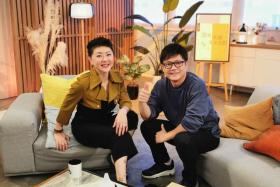Actor Wang Yuqing (right) with host Quan Yifeng,