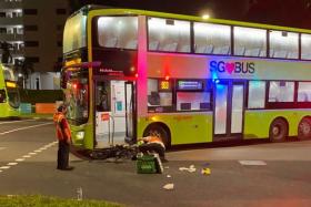 The bus driver alighted immediately after the accident to check on the cyclist.