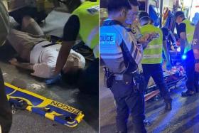The man suffered head injuries and was taken to Tan Tock Seng Hospital.
