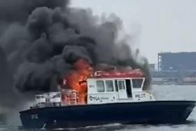 Port operator PSA said the fire occurred in the engine room of a PSA Marine pilot boat.